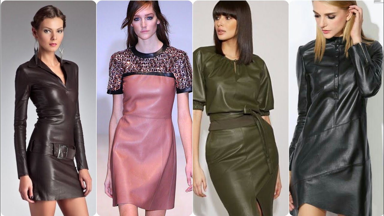 Unique trending leather dresses collection//leather outfits