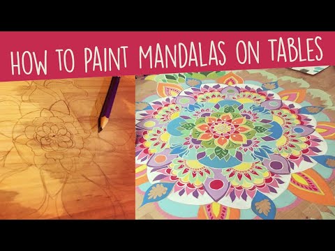 How to Paint Mandalas on Tables ** Hand Painted Art ** DIY