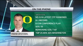 Mario Cristobal on Ducks' No. 6 CFP ranking being a 'tremendous honor'