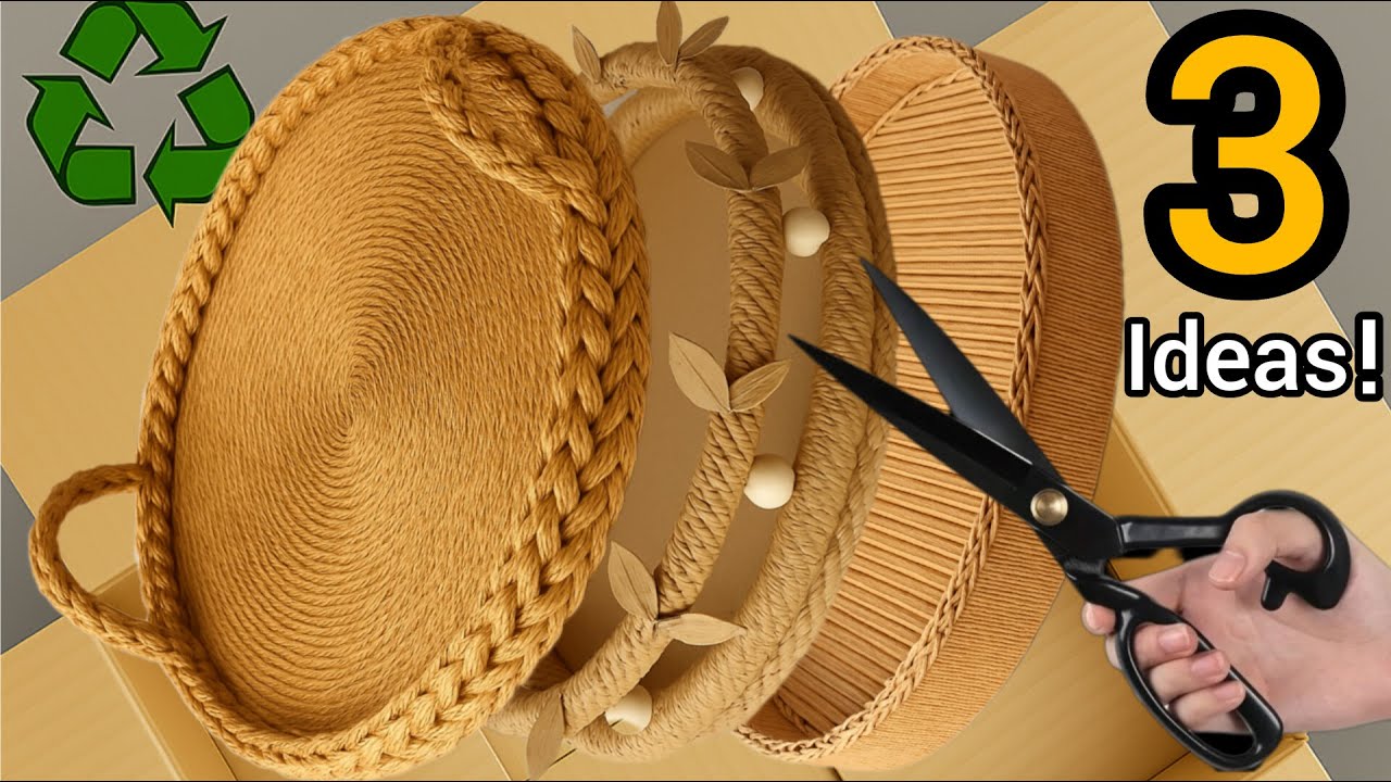 3 Creative Tray Ideas for Home Decor with Recycled Items/Crafts with Trash♻️