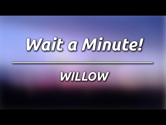 Wait a Minute - Willow Smith, Tradução