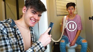 The Pause Challenge With My Little Brother For 24 Hours Funny