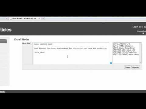 Article Directory Script - How To Set Up Email Templates