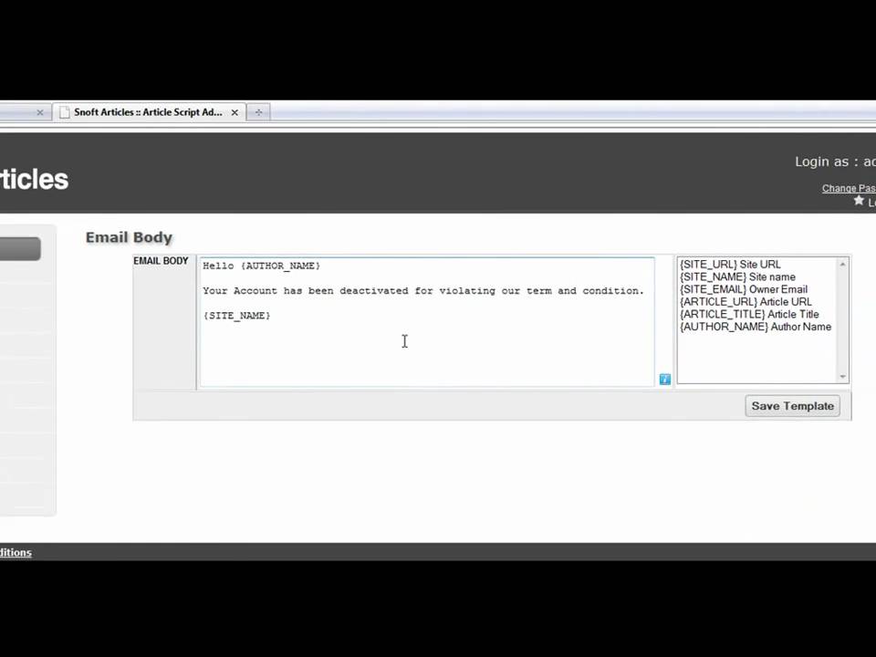 Article Directory Script - How To Set Up Email Templates