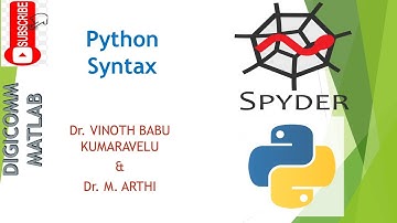 Python Syntax by Dr. Vinoth Babu Kumaravelu