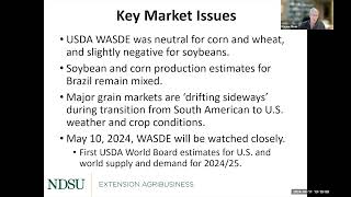 Agricultural Markets and Situation Outlook Webinar Series - April 11, 2024 by NDSUExtension 53 views 2 weeks ago 46 minutes