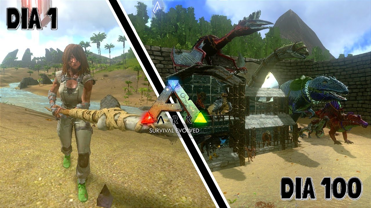 Sobrevivendo 100 Dias no The Island Hardcore ARK Movie ARK Survival