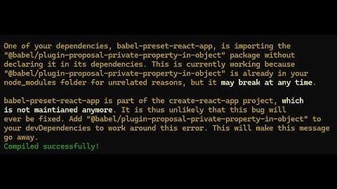 Fix babel-present-react-app warning !!