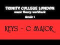 Trinity College London Music theory Workbook Grade 1 Keys - C major - English