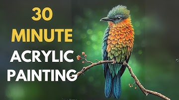 How to PAINT a Tropical Bird in Acrylics | Acrylic Painting for Beginners