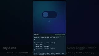 Neon Toggle Switch with Pure CSS No JavaScript