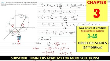 3-45 | Chapter 3: Equilibrium of a Particle | Hibbeler Statics 14th ed | Engineers Academy
