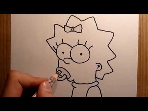 6th drawing: Maggie Simpson (Simpsons) [HD]