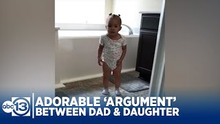 Video Dad Pretends To Have Adorable Argument With Infant Daughter