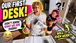 Not stopping till we FINISH BUILDING THIS DESK…