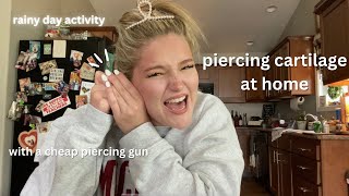Piercing my cartilage with a $5 piercing gun (Rainy Day Activities)