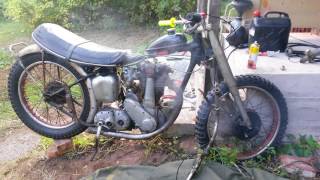 BSA B33 500 cc 1947. First start since… I don't know when.
