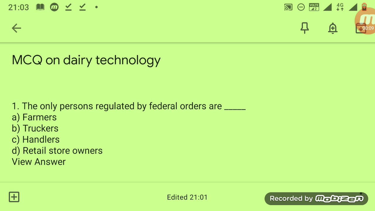 MCQ on dairy technology/ important video on dairy technology/icar dairy
