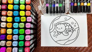 Color With Me Cute Sea Turtle Coloring Relaxing Satisfying Art