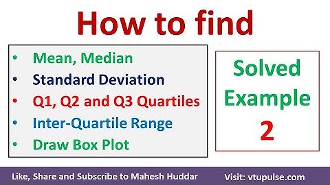 How to find Mean Median Standard Deviation Draw Box Plot using Quantile Range Q1 Q2 Q3 Mahesh Huddar