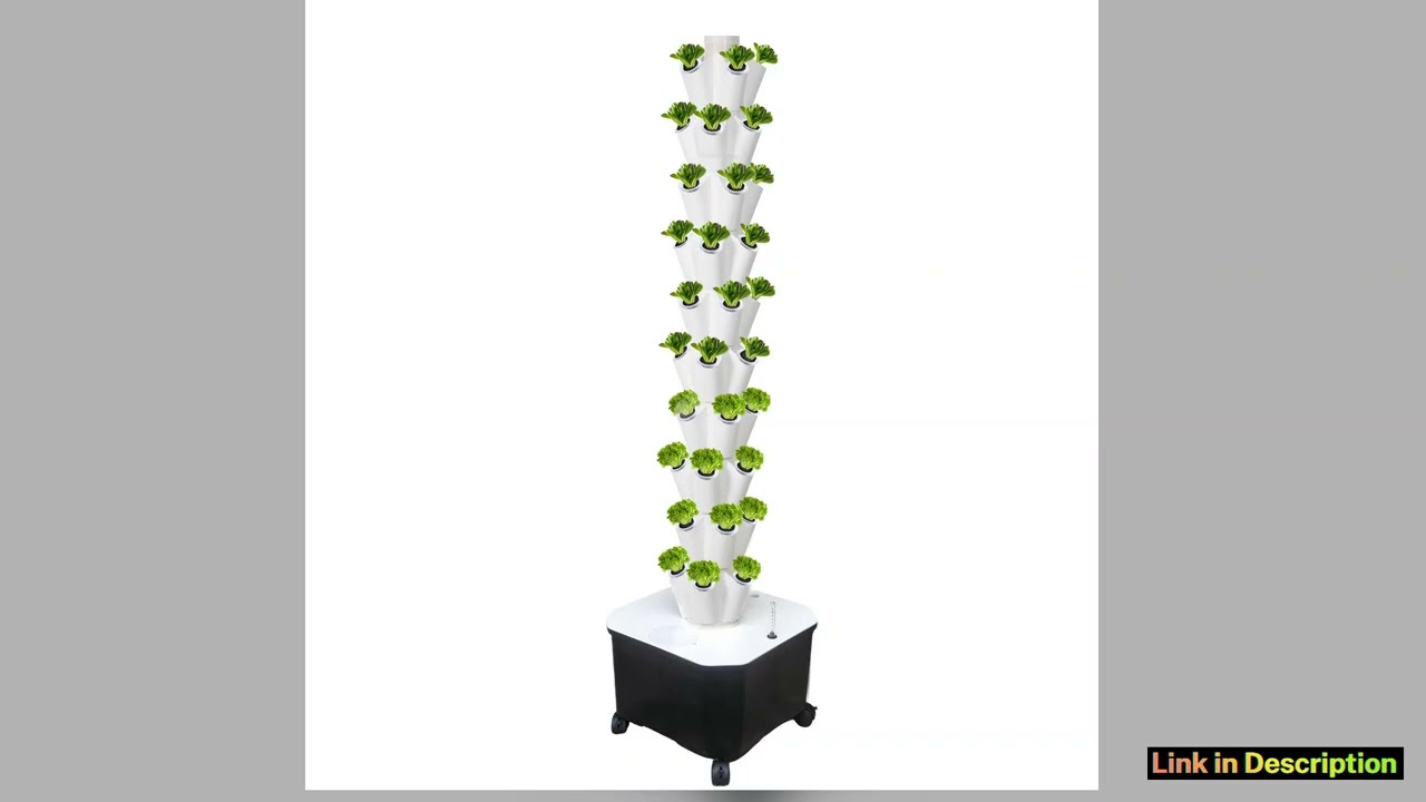 Vertical Hydroponic Garden System 10Layer 50 Slots for Vegetables Herbs Indoor Outdoor White
