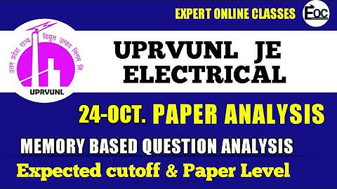 UPRVUNL JE PAPER ANALYSIS|MEMORY BASED QUESTION ANALYSIS/UPRVUNL JE  ELECTRICAL TODAY PAPER ANALYSIS