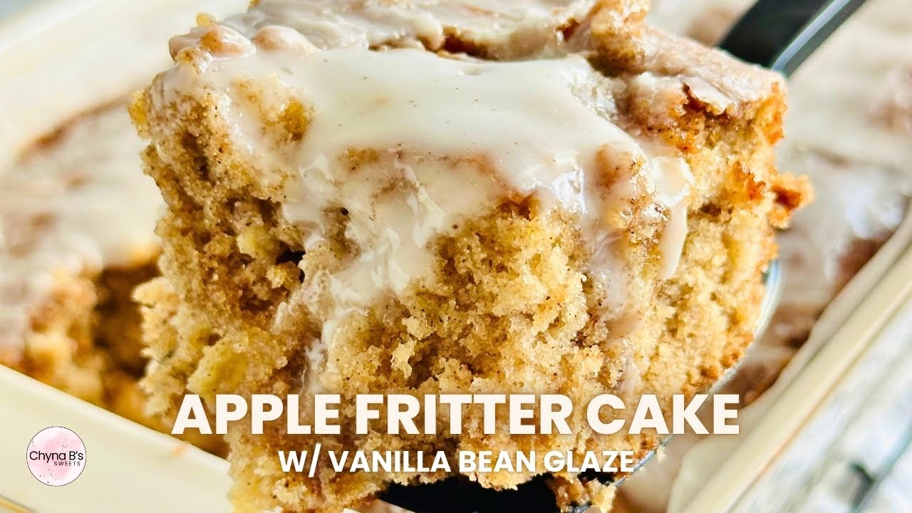 Apple Fritter Cake w/ Vanilla Bean Glaze | Easy Breakfast Brunch Cake Recipe | Apple Cinnamon Cake
