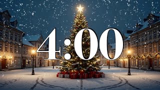 4 Minute Christmas Music Timer 🎄 Instrumental Jazz Carols, Tree, Snow & Classroom Study Countdown