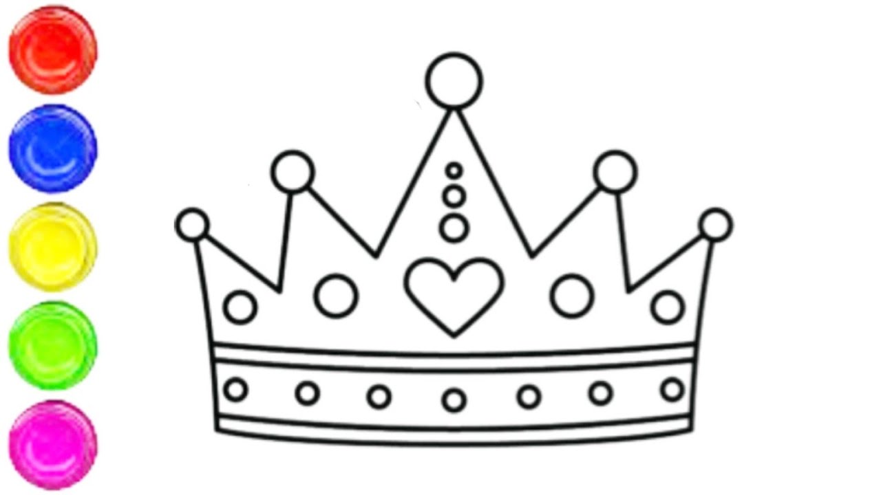 Menggambar dan mewarnai mahkota | draw a king crown, pretty easy for ...