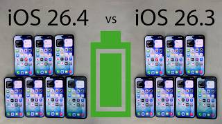 iOS 26.4 vs iOS 26.3 BATTERY Test on iPhone 17, 16, 15, 14, 13, 12, 11