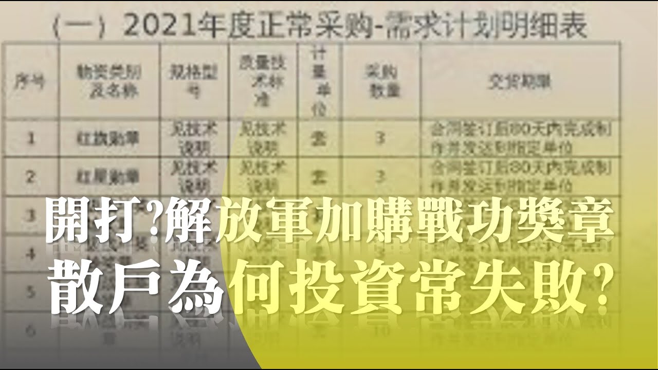 開打 解放軍加購戰功獎章散戶為何投資常失敗 楊世光在金錢爆 第2709集 Youtube