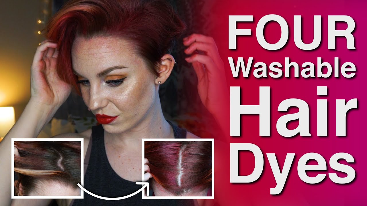 Testing FOUR Popular Temporary Hair Dyes | Hair Spray + Hair Wax + Hair Mascara
