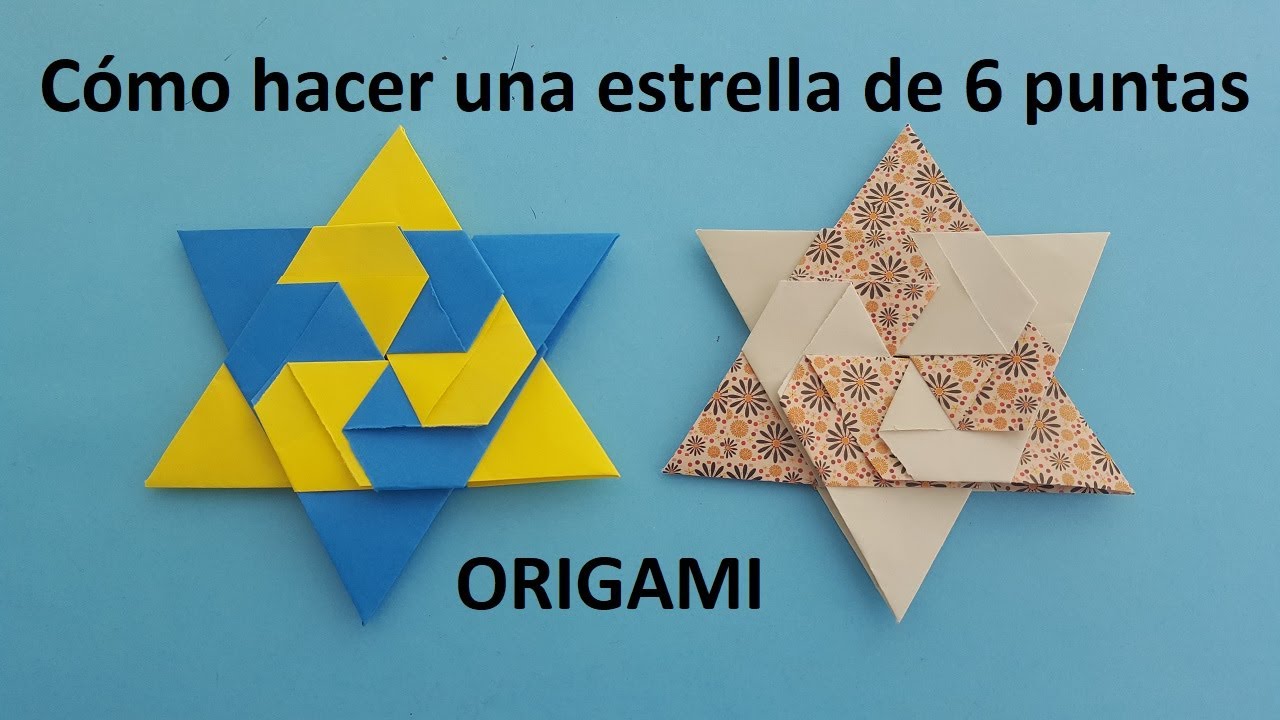 🌟 ESTRELLA 🌟 de 6 PUNTAS de papel FÁCIL Origami PASO A PASO