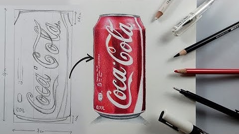 How to draw Realistic Coca-Cola can with only three colour pencils | #stepbystep #tutorial #easy