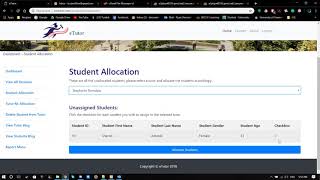 eTutor System: Student Allocation