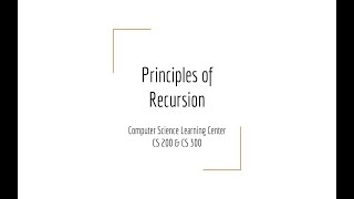 Principles of Recursion