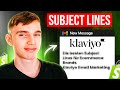 Die besten Subject Lines für Ecommerce Brands (Klaviyo Email Marketing)