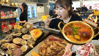 Mukbang | All you can eat restaurant for shellfishes, abalone and various meats at 20 USD.