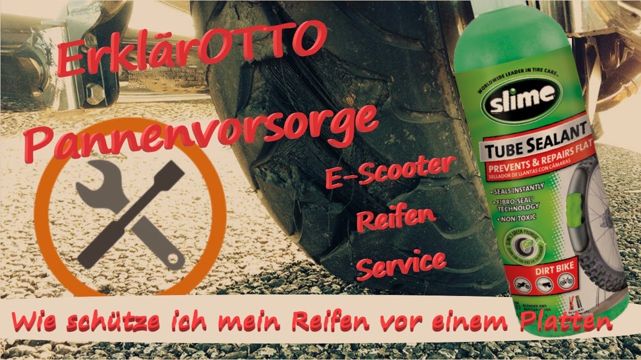 E-Scooter So4 Pro mit Luftbereifung Pannenhilfe Reifen slime Panne Platten Schlauch Vorsorge