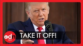Donald Trump Tells Reporter to Take Off Mask in Awkward Exchange screenshot 4