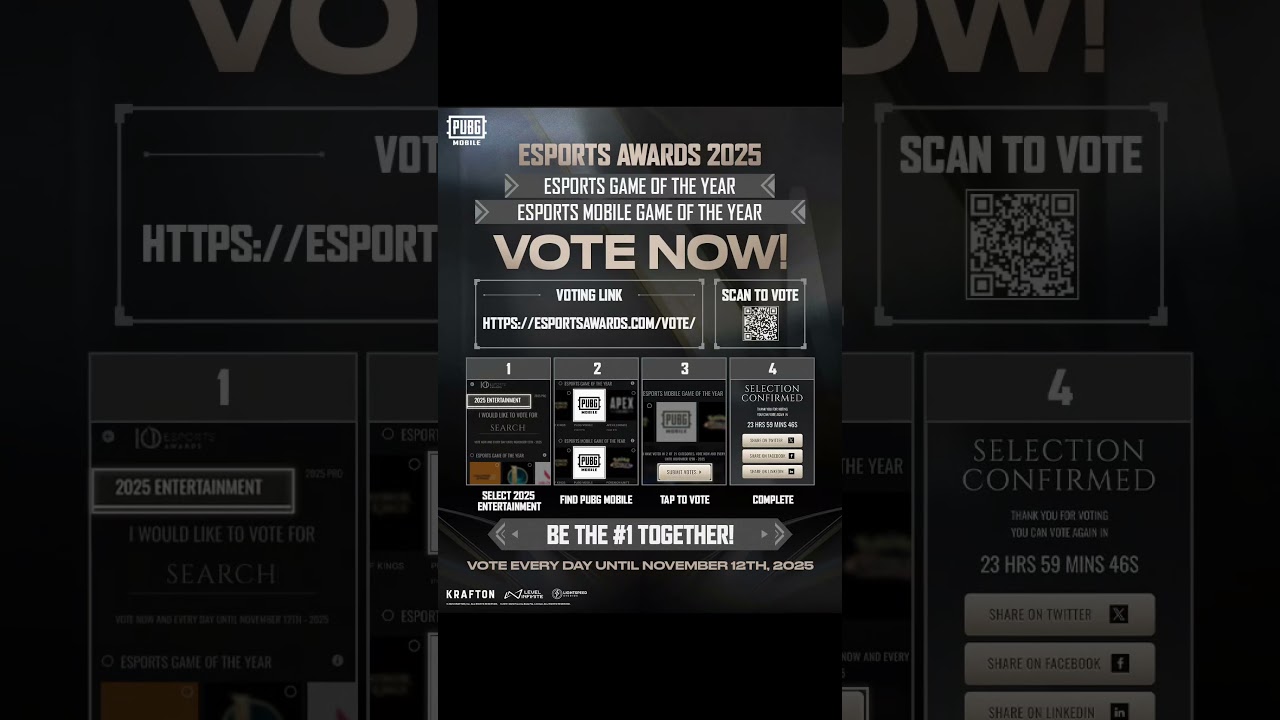 PUBG MOBILE | Esports Awards polling image