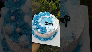Floral cake design🤍 #homebaker #homemade #1kgcake #bluewhite#floralcake #trendingshorts#support#like