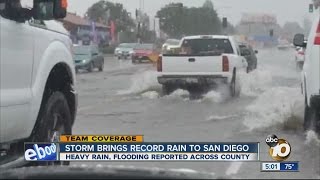 Storm brings record rain to San Diego