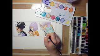 Dragon Ball Akira Toriyama Against The Androids Redraw Watercolor Timelapse Painting