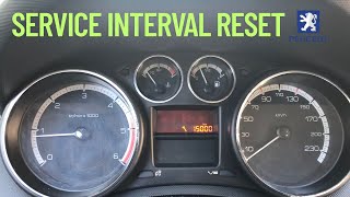 Reset service interval Peugeot 308 SW , Serviceintervall zurücksetzen , Réinitialiser d'entretien