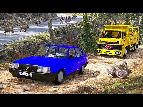 Süper Tofaş Arabalar vs Süper Kamyonlar Dağa Tırmanıyor - GTA 5