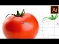 Сетчатый градиент 🍅 Mesh Tool Как нарисовать помидор Томат Adobe Illustrator дизайнеру Урок 18