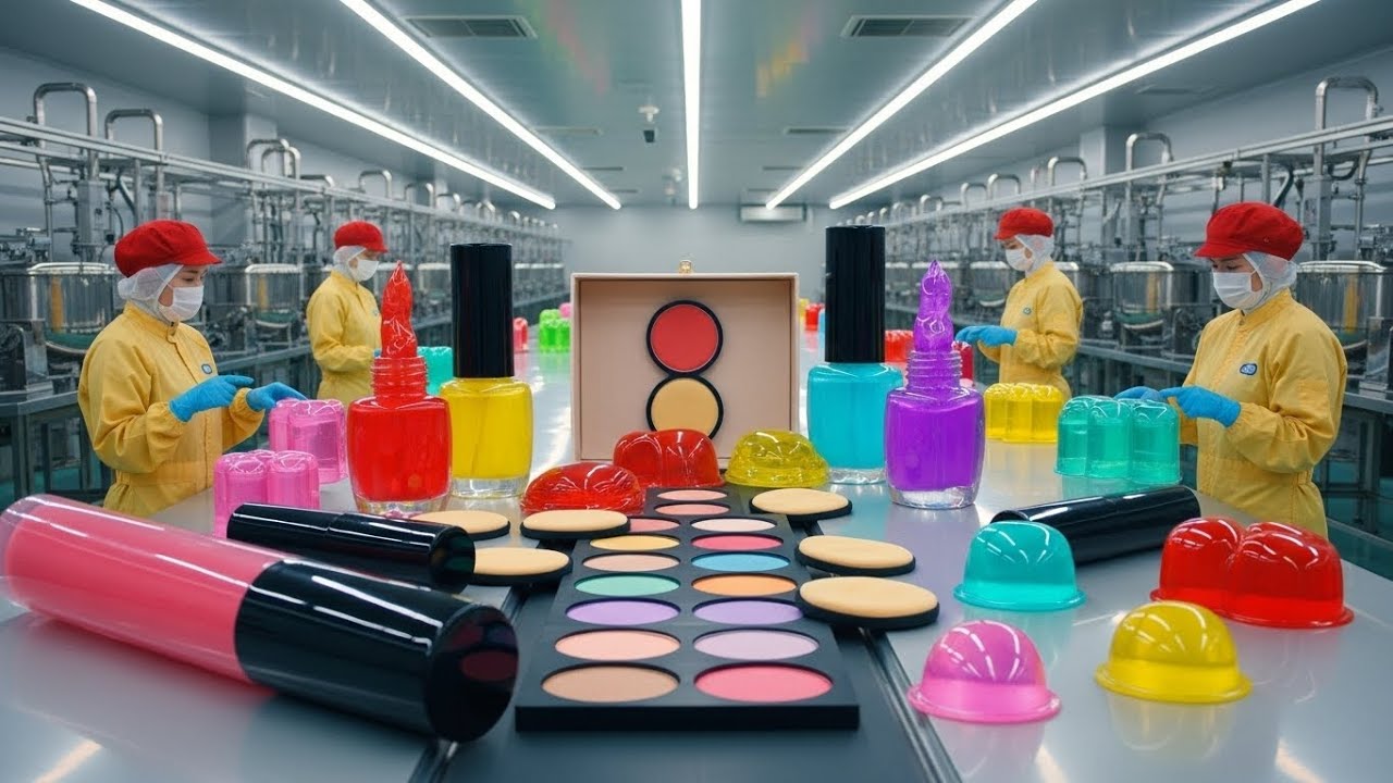Inside Japan’s Jelly Makeup Factory | How Fruit-Gel Cosmetics Are Made (ASMR No Talking)