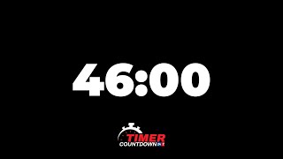 46-Minute Timer | Black Screen Countdown with Alarm