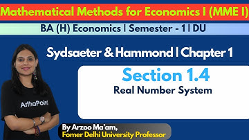 Sec 1.4 Part A | Sydsaeter & Hammond | Real number system | BA(H) Eco Sem 1 | MME Sem 1 DU Coaching